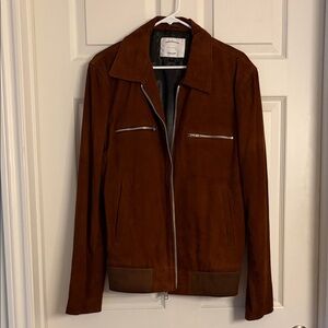 Understated Leather Brown Suede Jacket Medium